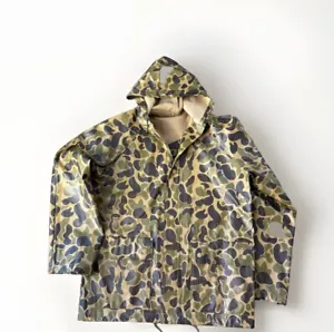 Stearns Dry Wear Jacket Mens Size M Camouflage Snap Button Hooded Waterproof - Picture 1 of 5