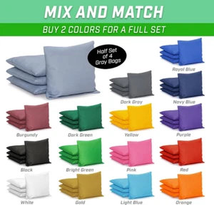 Cornhole Bean Bags Set of 4 - 16 Colors Available - Regulation All Weather - Picture 1 of 2