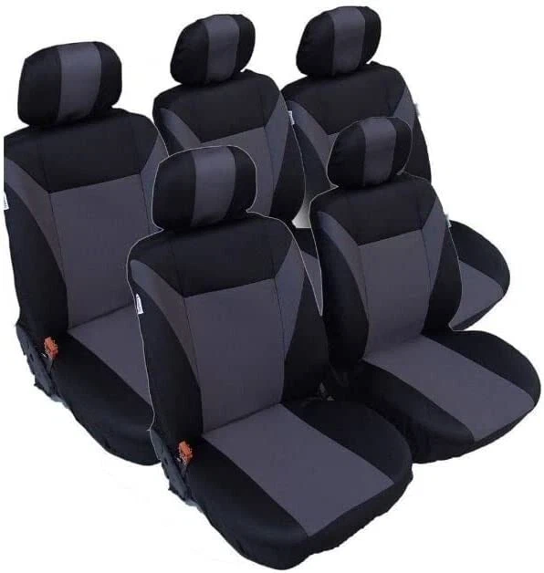 Grey-Black 5x Fabric Full Set Seat Covers For Citroen C4 Grand Picasso - Image 1 of 1