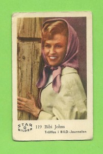 1963 Dutch Gum Card Star Bilder D #119 Bibi Johns