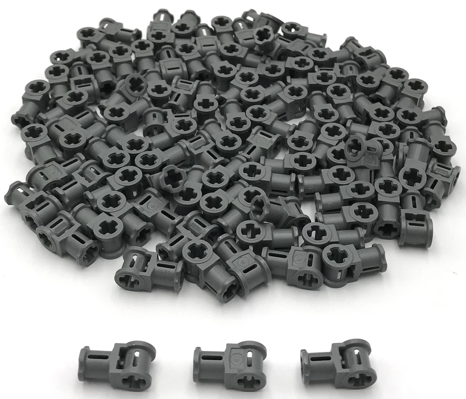 Lego 100 New Dark Bluish Gray Technic Axles Connector with Axles Hole Pieces - Image 1 of 1