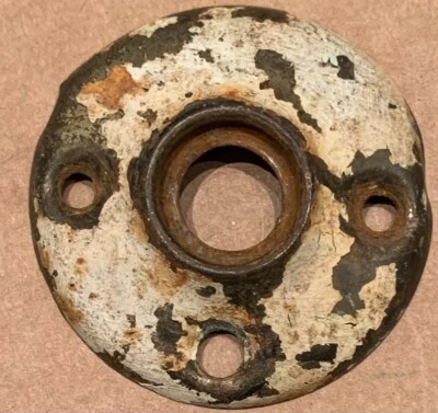 Original Antique Door Knob Back Plate Rosette Traditional brass plated steel - Image 1 of 4