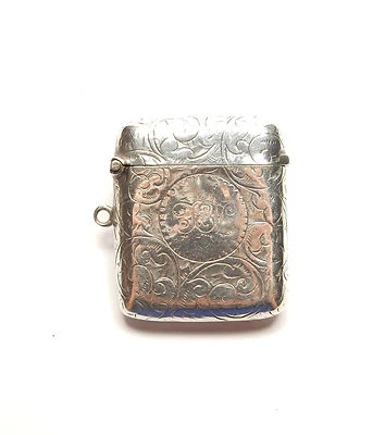 Antique Edwardian Vesta Case Sterling Silver CSFS Birmingham 1903 HM 21.3g - Image 1 of 4