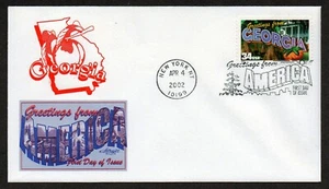 USA, SCOTT # 3570, ARTMASTER FDC COVER - GEORGIA, GREETINGS FROM AMERICA 2002 - Picture 1 of 1