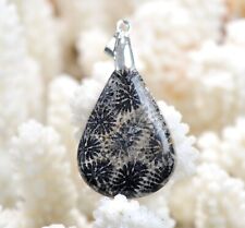 Coral Fossil 28 Gold - Pendant Cabochon - Indonesia DQ74