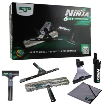 Unger Premium Ergo Tec Ninja Complete Glasreinigungsset 6 in 1 akn14 Set - Bild 1 von 2