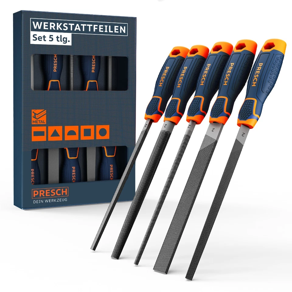 Presch Werkstattfeilen Set 5tlg. 200mm | Feilen Satz |  Raspel Satz |  Hieb 2 - Bild 1 von 4