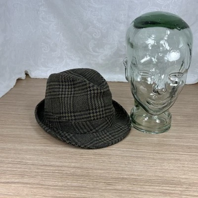 Vintage Designed By Alberto Montgomery Wards Tweed Hat Fedora 7 3/8 L Mens - Image 1 of 4