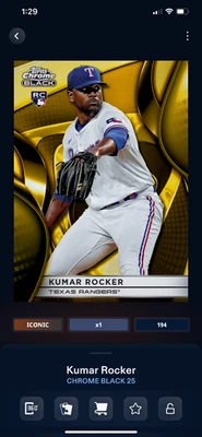 DIGITAL Topps Bunt Chrome Black 25 Kumar Rocker Gold - Image 1 of 2