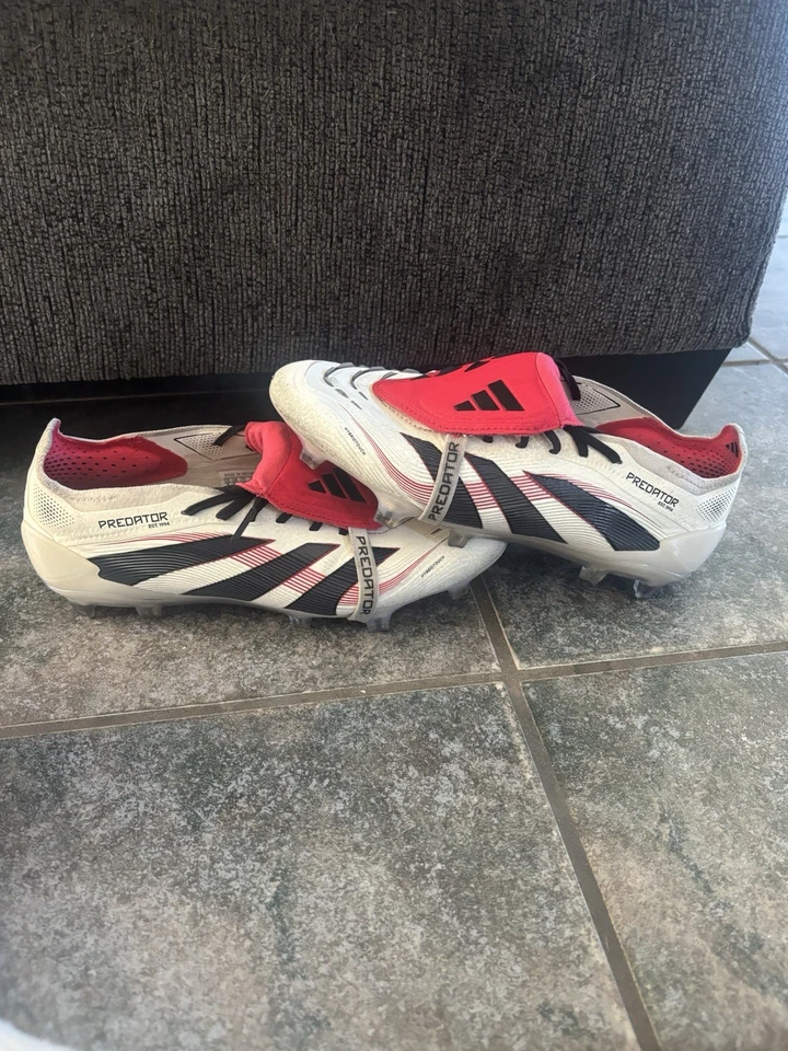 Adidas Predator Elite FG Cleats Size 7 Off White Red Black Colors - Image 1 of 4