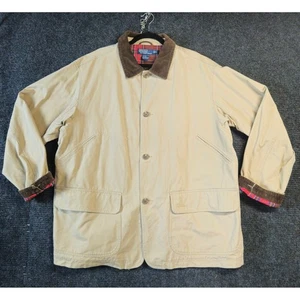 POLO RALPH LAUREN Herren Vintage Scheunenjacke XL beige Cordkragen kariert gefüttert - Bild 1 von 9