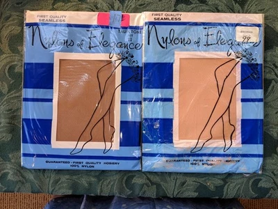 Medias altas hasta el muslo vintage sin costuras 2 pr nylons of elegance 11 sin usar #17 Foto 1 de 4