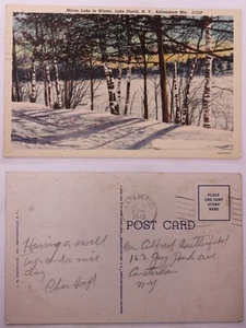 Mirror Lake in Winter, Lake Placid, NY, LN Postcard - Picture 1 of 1