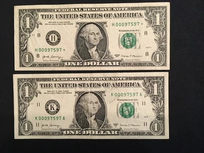 2017 $1 Same Serial #, Cir - Image 1 of 2