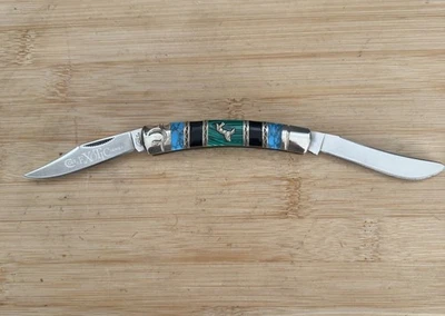 ¡Cuchillo de 2 hojas Colt Exotic Series CT 568 verde turquesa y negro! Foto 1 de 4