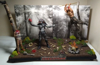 NECA* PREDATORS 2010 "BERSERKER vs DUTCH" CUSTOM* DIORAMA BASE LOOK! U.S.SELLER* - Image 1 of 4