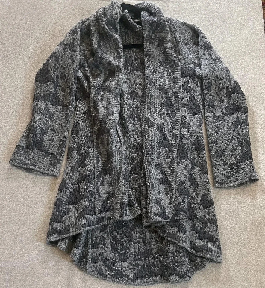 Suéter Eileen Fisher Mujer Grande Camuflado Tejido Cárdigan Abierto Lana Lino Mezcla Camel Foto 1 de 4