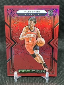 2021-22 Panini Obsidian Jalen Green Rookie RED Flood Etch SP Rockets #152 RC - Picture 1 of 2