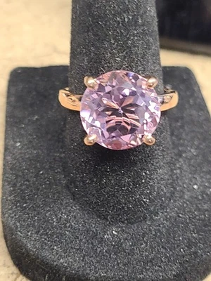 Anel D'Joy Rose De France ametista zircão branco 6,15 ctw 18K rosa Vermeil/925 - Imagem 1 de 3