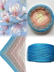 430g Tencel Sultan Ombre Cake Yarn Blue Orange Yellow Multicolor 1900 Meters - Picture 1 of 4