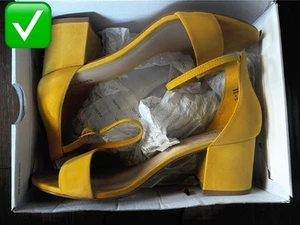 Size 6 BNIB Woman’s ALDO Yellow Block Heel Sandals Occasion Cruise Party Wedding - Picture 1 of 10
