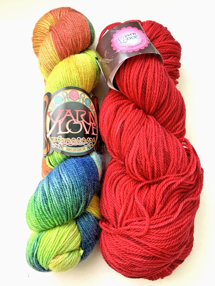 Yarn Love - Lot of 2 Hand Dyed - Mixed weight - SW  Merino / Cashmere / Sea Cell - Image 1 of 4