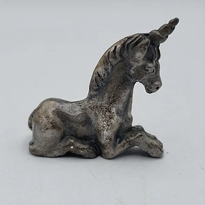 Miniature Pewter Unicorn 1.5" Figurine Unbranded - Picture 1 of 9