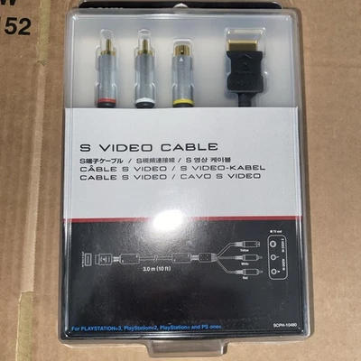 SONY PLAYSTATION PS1 PS2 PS3 2 3 OFFICIAL S-VIDEO TV CABLE LEAD BRAND NEW SEALED - Image 1 of 3
