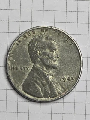 1943 Steel Lincoln Wheat Cent No Mint Mark Collectible Error On L Edge Rare - Image 1 of 4