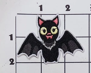 Black Bat Patch Halloween Embroidered Costume Cosplay Upcycle - Picture 1 of 1