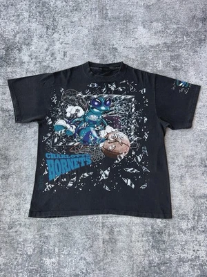 Vintage 1992 Charlotte Hornets NBA Single Stitch Tee Made In USA XL - Image 1 of 4