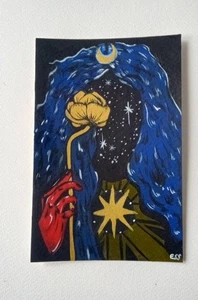 OOAK 'The Magician' Tarot Art Major Arcana By ESS22, 4x6 inch Acrylic Painting - Picture 1 of 8
