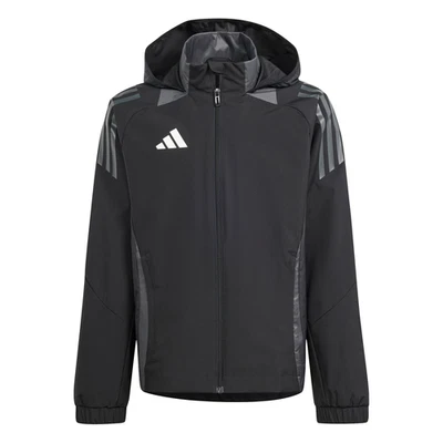 Adidas Boys Girls Rain Jacket Tiro 24 AW Junior Waterproof Coat Lightweight - Image 1 of 4