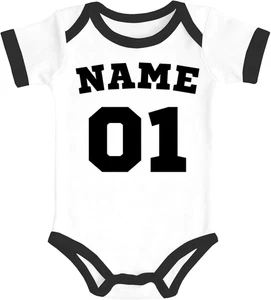 MoonWorks® Babybody erster Geburtstag Trikot Wunschname und Zahl 1 personalisier - Bild 1 von 5