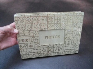 Handmade Paper 7x10 Photo Album Beige Gold Made from Recycle Goods NIP - Picture 1 of 3