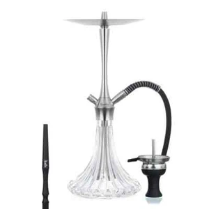 Aladin Shisha MVP A46 transparent clear Edelstahl Wasserpfeife mit Schlauchset - Bild 1 von 6