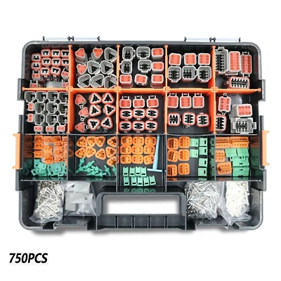 750PCS Deutsch DT Connector Plug Kit for 14 16 18 20 AWG Stamped Contact Kit New