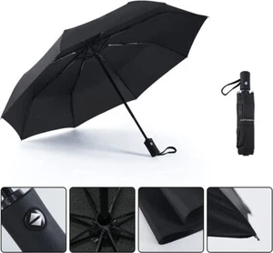 Regenschirm Automatik Stabil Sturmsicher Windfest-Groß Herren Damen Schwarz - Bild 1 von 5
