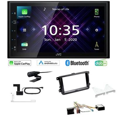 JVC Autoradio Apple CarPlay Android  DAB+ für Volkswagen VW Polo piano Canbus - Bild 1 von 4