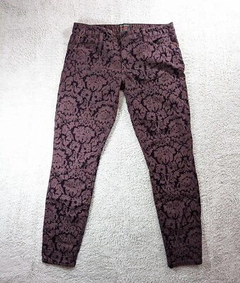 Pantalones Banana Republic X L'Wren Scott Talla 29 Púrpura Floral Bordado Damasco Foto 1 de 4