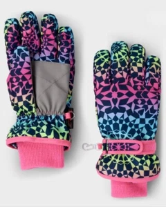 Children's Place Girls Print Ski Gloves, Color Azureus, L/XL - NWT - Picture 1 of 3