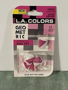 L.A. Colors Press On Nails - C68423 Pinks Theory - Short Square - Geometric - Picture 1 of 4