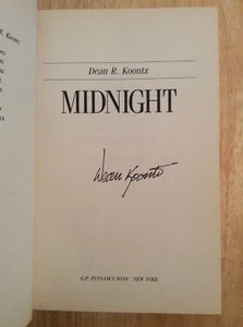 SIGNED by Dean R. Koontz - Midnight HC Book 1st/1st  + Pic - Picture 1 of 12