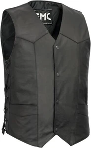 Carbine Men's Western Style Leather Motorcycle Vest FMM602BM SIZE: 42 - Picture 1 of 2