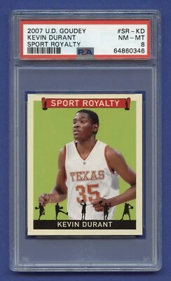 Kevin Durant 2007 PSA 8 casi nuevo-como nuevo novato UD GOUDEY deportivo centrado en la realeza #SR-KD RZC Foto 1 de 3