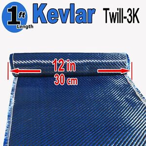 1 Ft x 1 FT - made with KEVLAR-CARBON FIBER ARAMID ~ Fabric- 3K/2K-200g - Blue