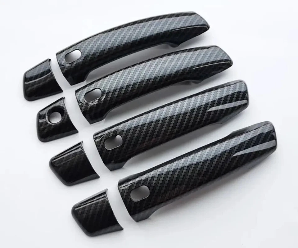 Tampa de maçaneta de porta sem chave de fibra de carbono preta 14-20 AUDI RS3 S3 A3 - FRETE RÁPIDO - Imagem 1 de 1