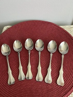 TWS218 TOWLE STAINLESS GEORGIAN HOUSE JAPAN 6 TEASPOONS GOOD USED - Image 1 of 4