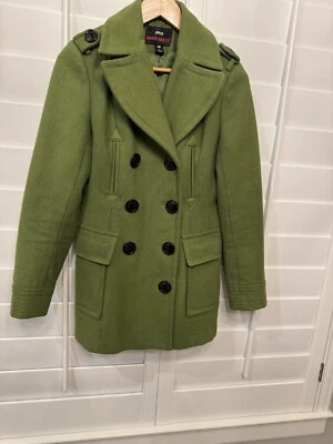 Miss Sixty Women's Green Wool Double Breasted Peacoat Size M - Image 1 of 4