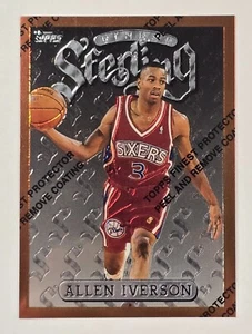 1996-97 Topps Finest W/ Peel Common Bronze Allen Iverson #240 (RC) NM Ships FAST - Picture 1 of 10